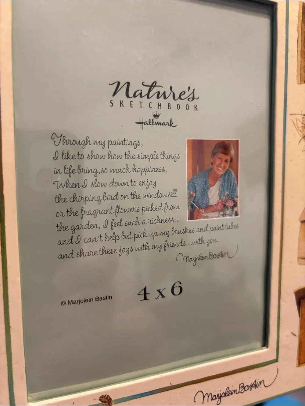 Hallmark Cream Picture Frame with Birdhouses and set of 30 botanical cards